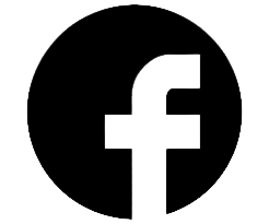 black and white Facebook 					logo